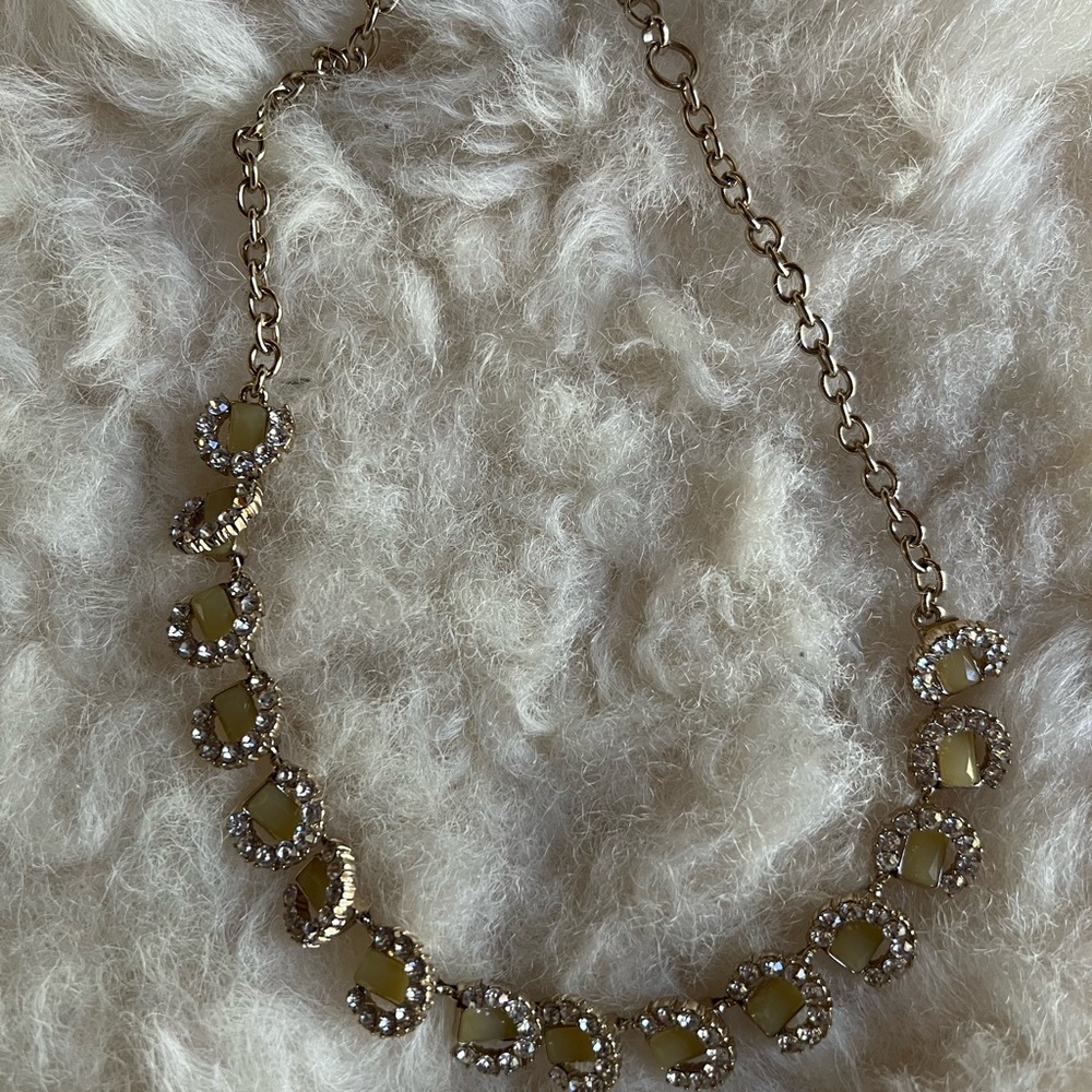 Banana Republic Gold Necklace with Crystal Accents